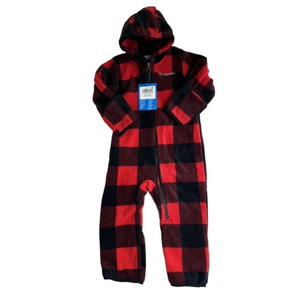 Columbia Youth Snowtop II Bunting Red And Black Plaid Zip Size 12-18 NWT - Picture 1 of 14